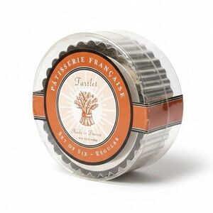 NIB Set of 6 French Tartlet Molds 4.5" (12cm) Fluted Pastry Tins Made in France